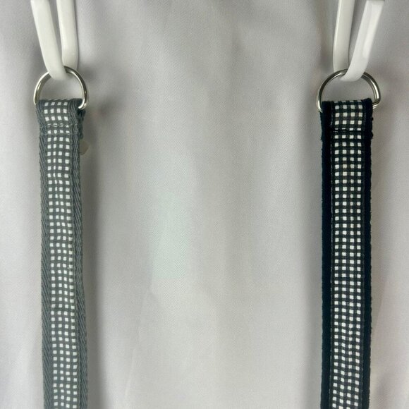 Karen Scott D Ring Belt Women Plus 24 Black Gray Set of 2 Gingham Plaid Ribbon - Picture 4 of 5